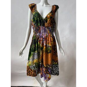 Speed Control New York Womens 2X Animal Print Sundress 100% Cotton